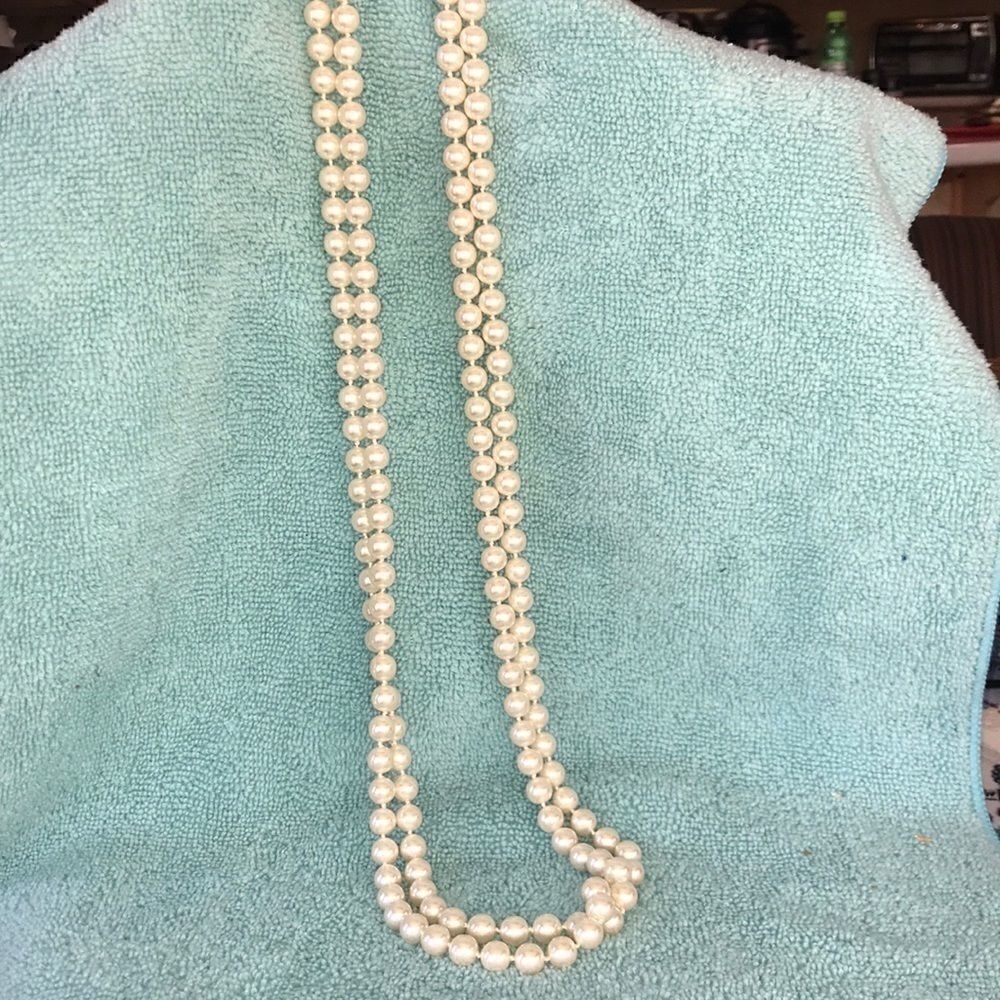 64” of Beautiful White Faux Pearls!